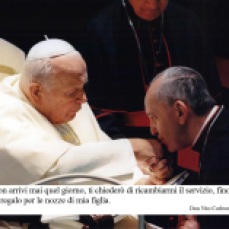In this undated picture released by journalist Sergio Rubin, Jorge Mario Bergoglio, Archbishop of Buenos Aires, right, kisses the hand of late Pope John Paul II during a ceremony at the Vatican. Bergoglio, who took the name of Pope Francis, was elected on Wednesday, March 13, 2013 the 266th pontiff of the Roman Catholic Church. (AP Photo/Courtesy of Sergio Rubin, ho)